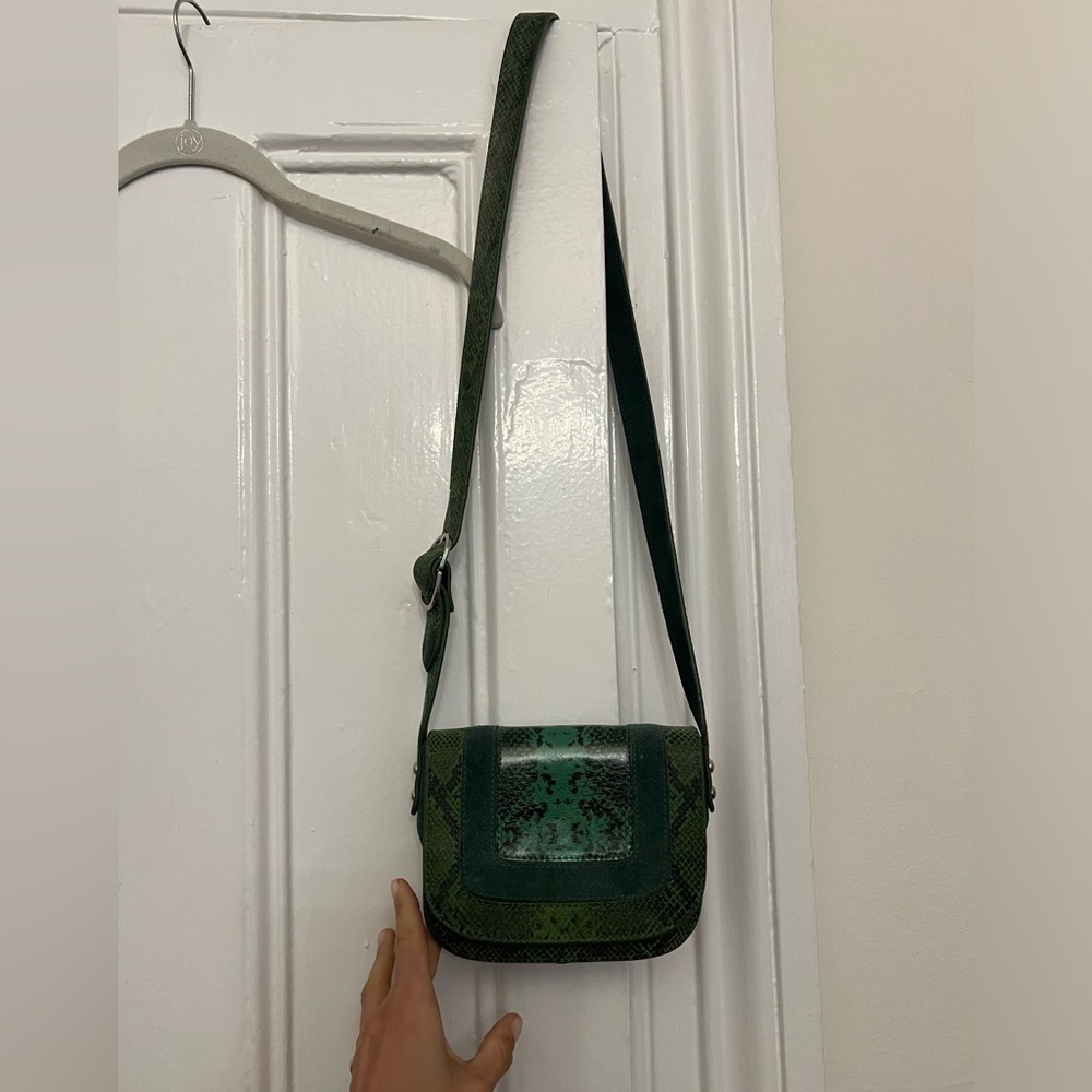 Scotch and Soda Suede and Faux Snakeskin Crossbody